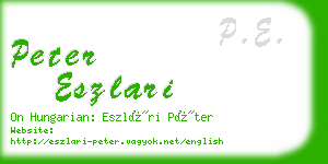 peter eszlari business card